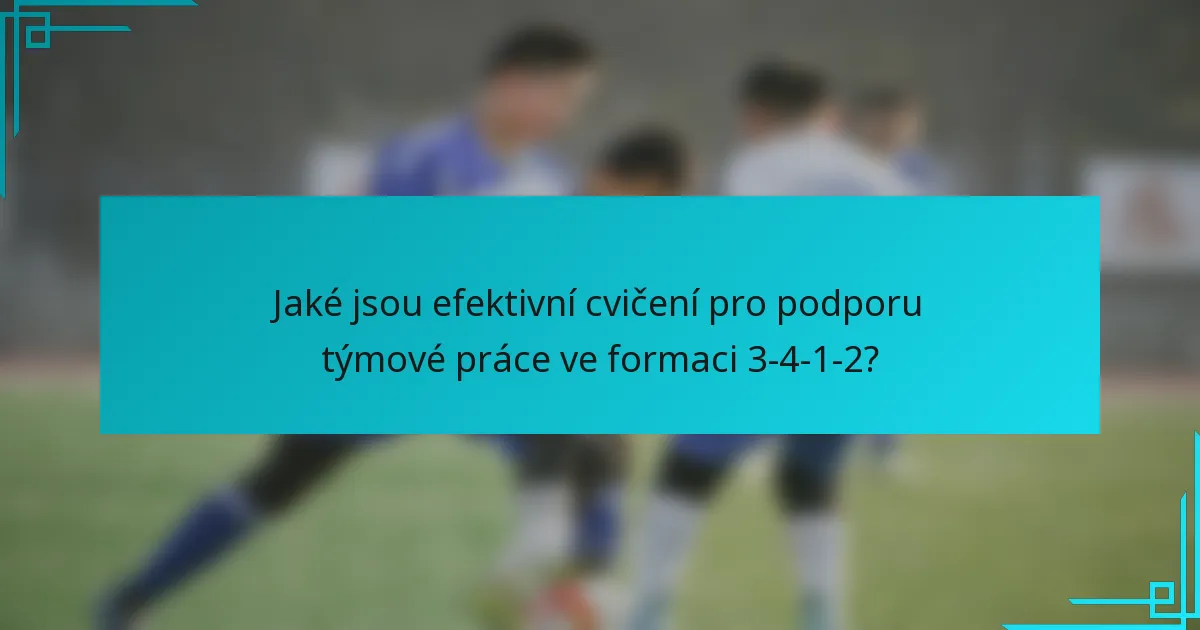 Jaké jsou efektivní cvičení pro podporu týmové práce ve formaci 3-4-1-2?