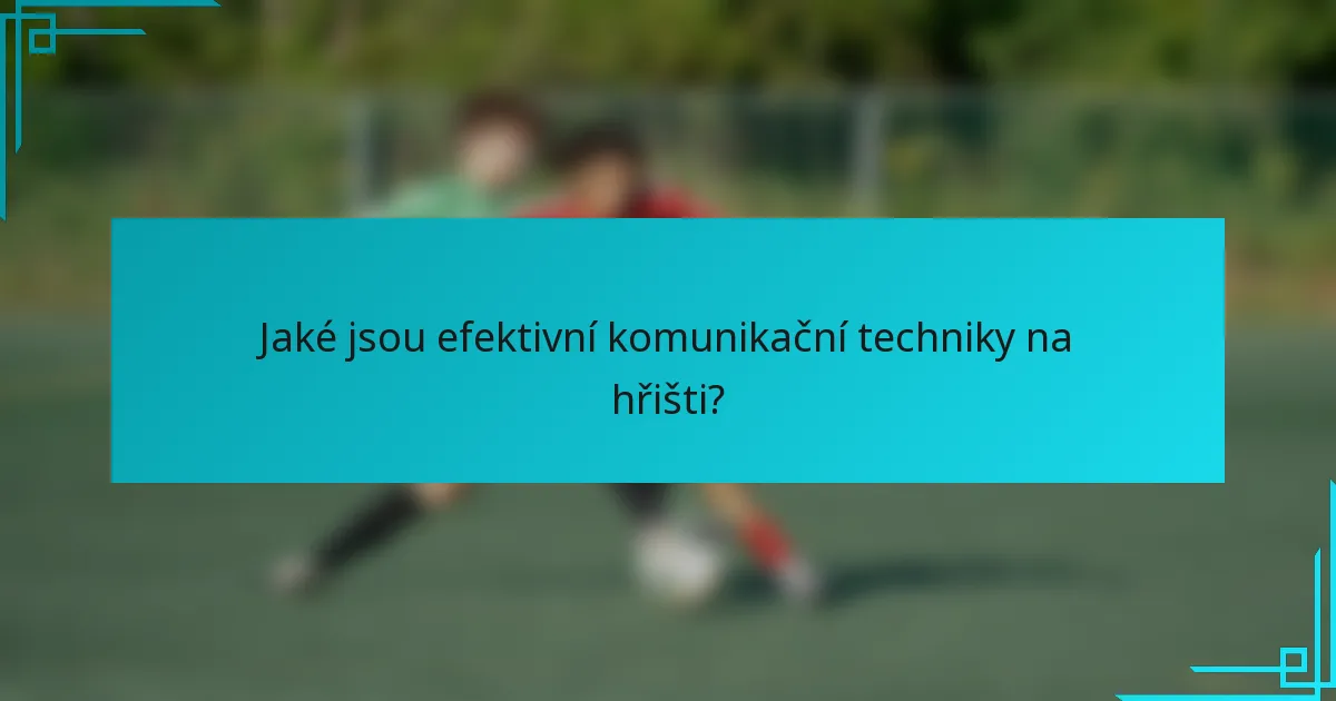 Jaké jsou efektivní komunikační techniky na hřišti?